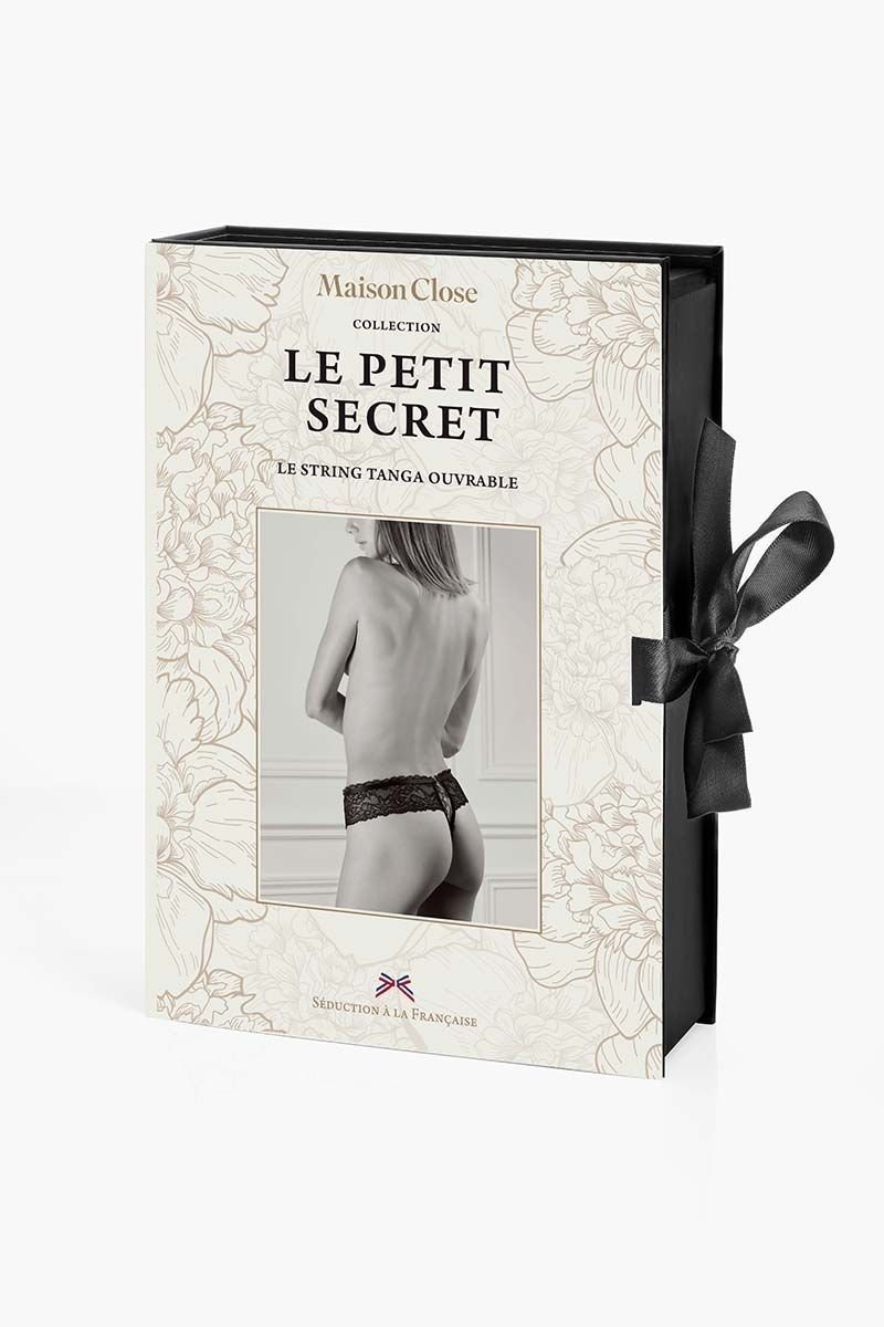 Openable thong - black - LE PETIT SECRET (Gift box) - 