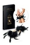 Paire de menotte en plume naturelle de dinde Sweet Caress - noir