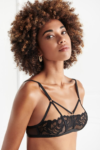 Soutien-gorge sans armatures en dentelle à lanières London - noir