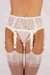 Porte-jarretelles avec six attaches porte-jarretelles en dentelle avec baleines Valencay - ivoire