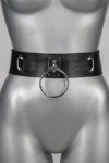 Ceinture en cuir avec large anneau argenté Eternity