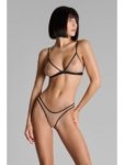 String Pure Tentation en tulle transparent - noir/nude