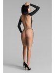 Pure Tentation long-sleeve dress with fully transparent back - black/nude