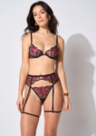Porte-jarretelles Dernier Frisson en broderie florale à jarretières amovibles