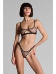 Pure Tentation slit thong in microfibre and sheer tulle