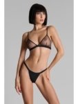 String ouvrable Pure Tentation en microfibre avec tulle transparente