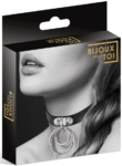 Collier ras de cou fétish à double anneau à l'avant - noir