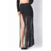 Jupe longue Charme en lycra, dentelle et résille